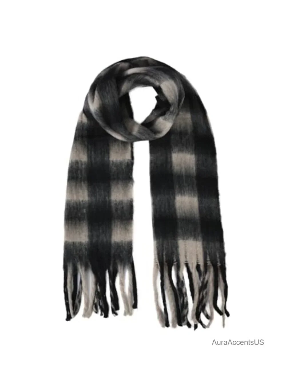Women's Winter Scarf Plaid Thick Wrap Shawl Blanket Scarf